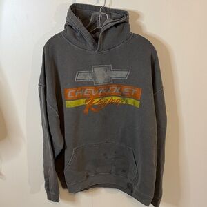 Racing Men's Hooded Sweatshirt - Charcoal Gray